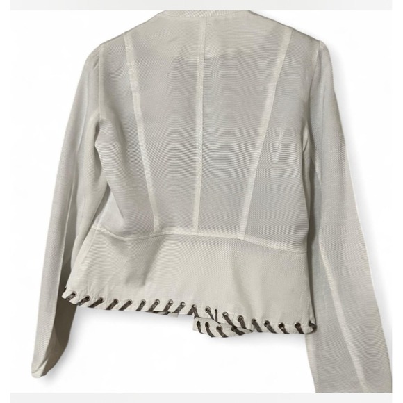 Alberto Makali‎ Eyelet Jacket Blazer  Long Sleeve White Ladies Size 6 Evening - Picture 6 of 6